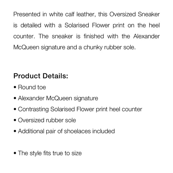 NIB Alexander McQueen Larry Leather Sneakers (41) White/Multi - Picture 5 of 7